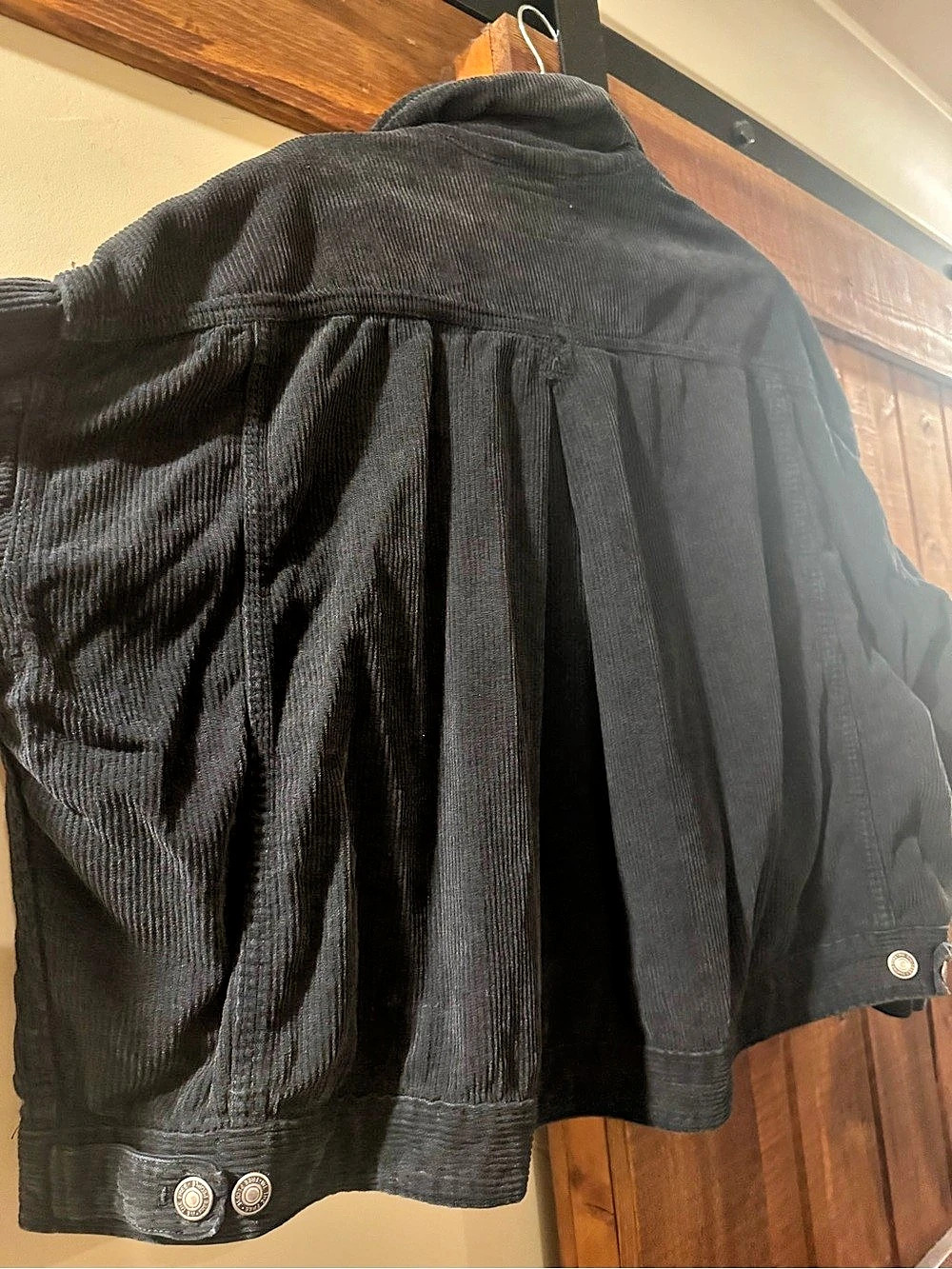 We The Free Opal Swing Corduroy Utility Jacket in Washed Black - Size Medium - Picture 12 of 16